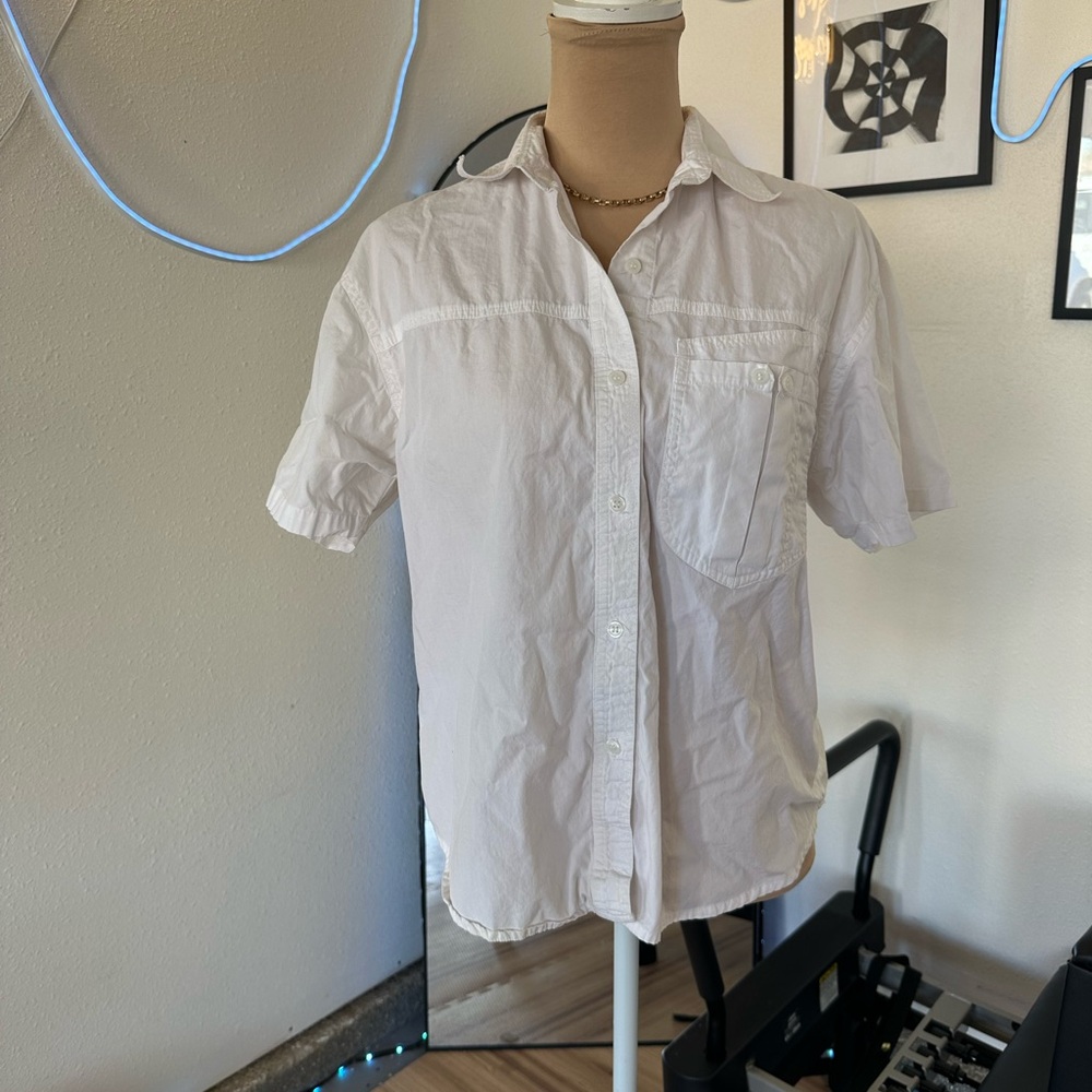 Vintage Jordache White Short Sleeve Button-Up Shirt